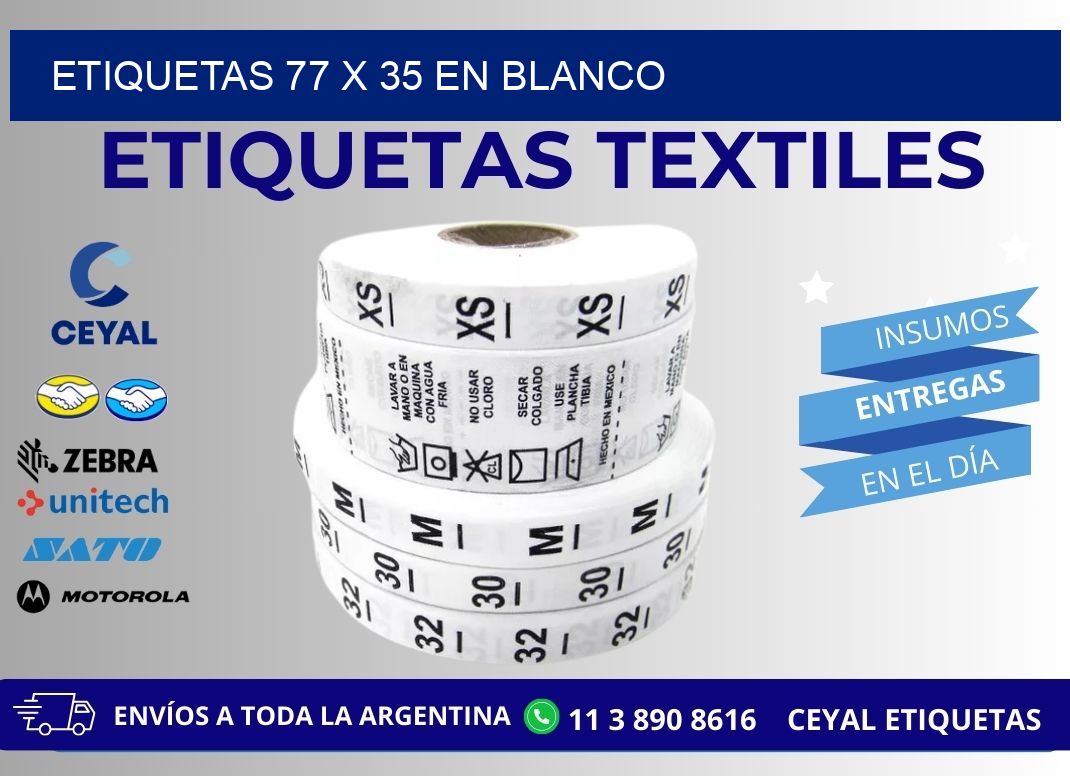 Etiquetas 77 x 35 en blanco