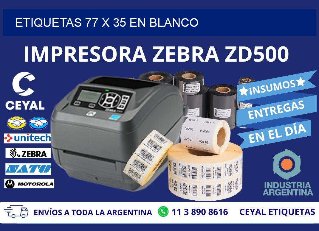 Etiquetas 77 x 35 en blanco