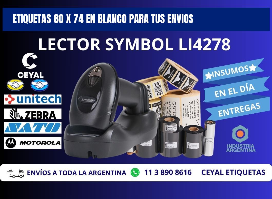 Etiquetas 80 x 74 en blanco para tus envios