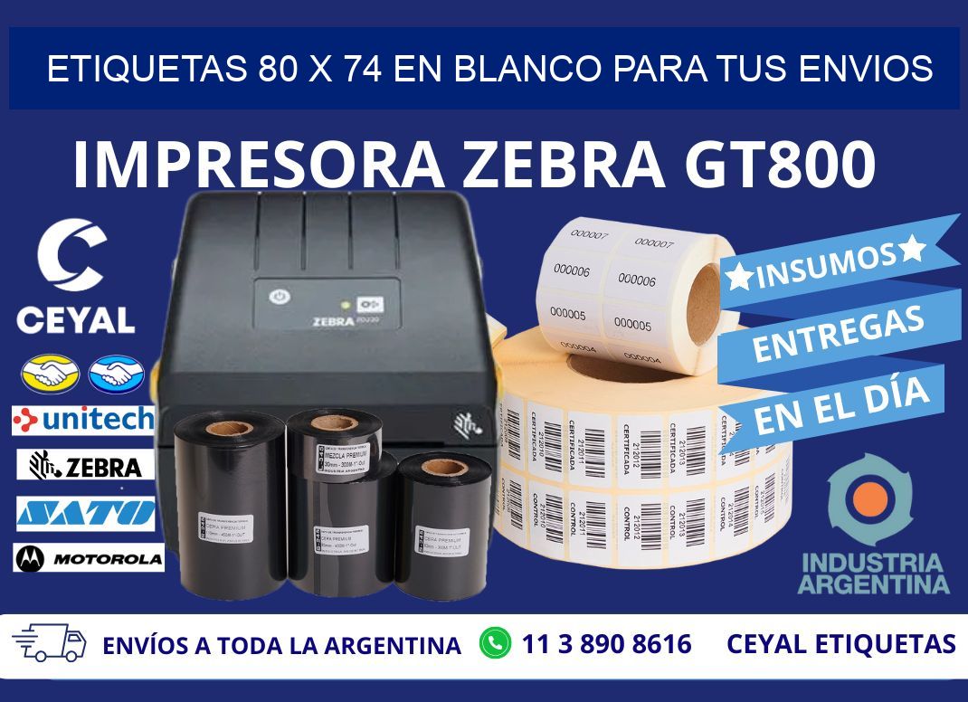 Etiquetas 80 x 74 en blanco para tus envios