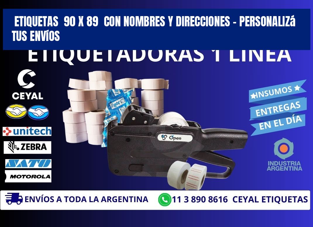 Etiquetas 90 x 89 con Nombres y Direcciones – Personalizá tus Envíos