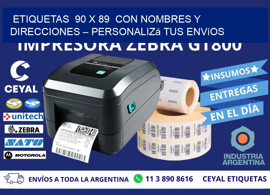 Etiquetas 90 x 89 con Nombres y Direcciones – Personalizá tus Envíos