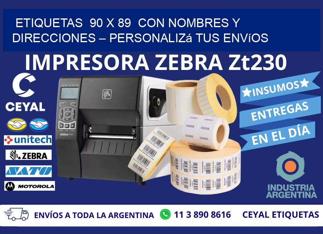 Etiquetas 90 x 89 con Nombres y Direcciones – Personalizá tus Envíos