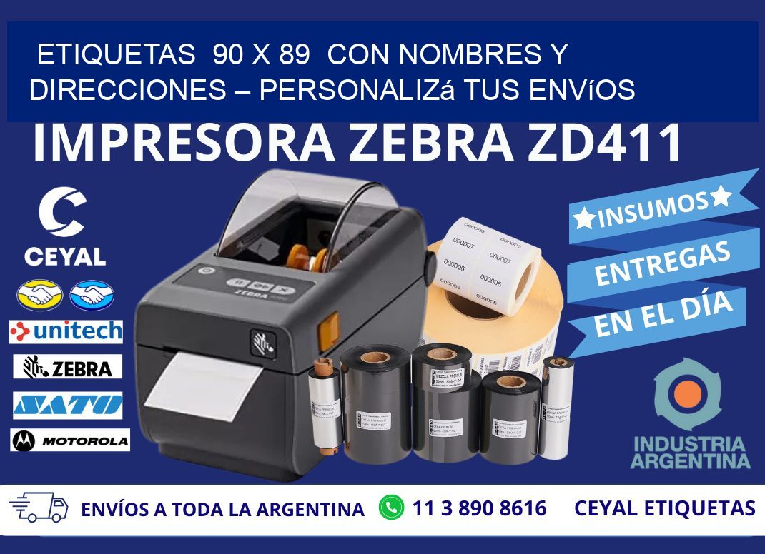 Etiquetas  90 x 89  con Nombres y Direcciones – Personalizá tus Envíos