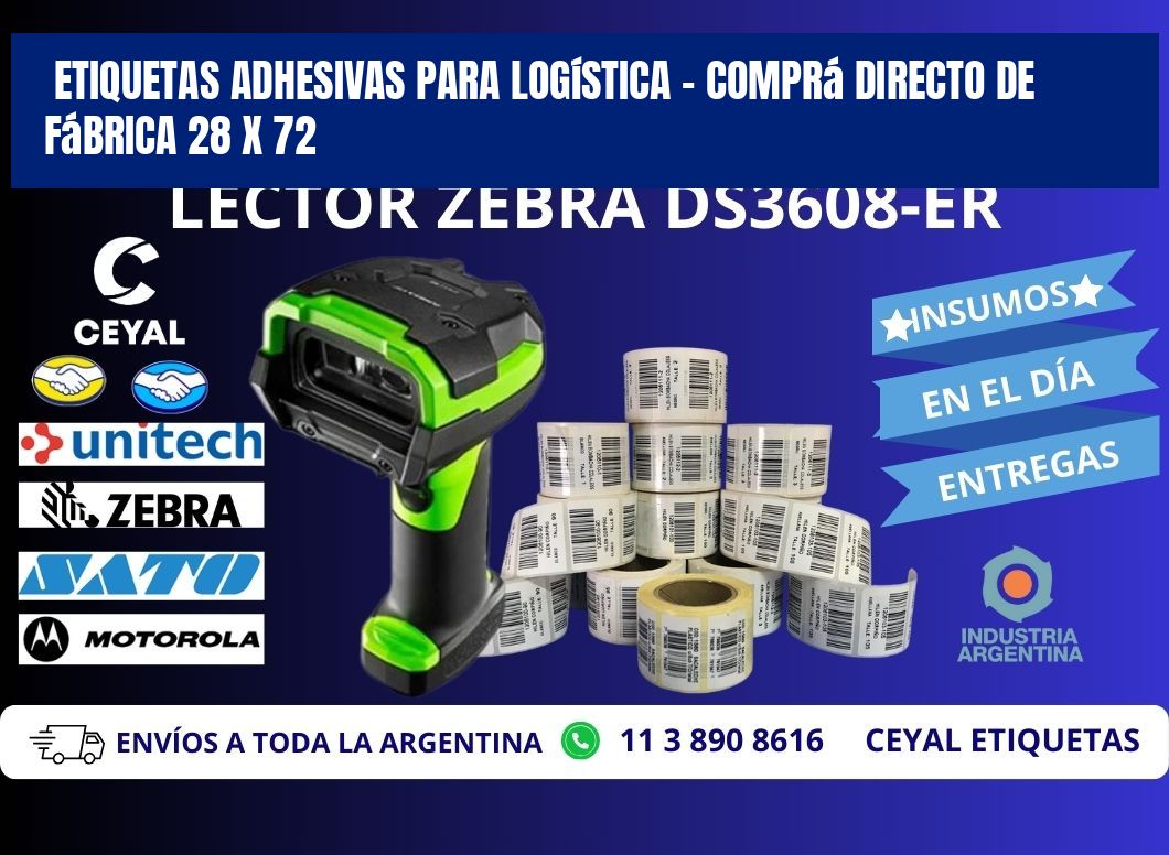 Etiquetas Adhesivas para Logística – Comprá Directo de Fábrica 28 x 72