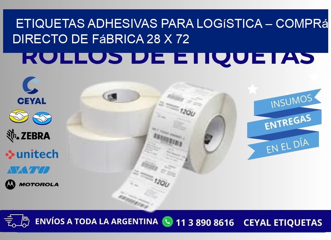 Etiquetas Adhesivas para Logística – Comprá Directo de Fábrica 28 x 72