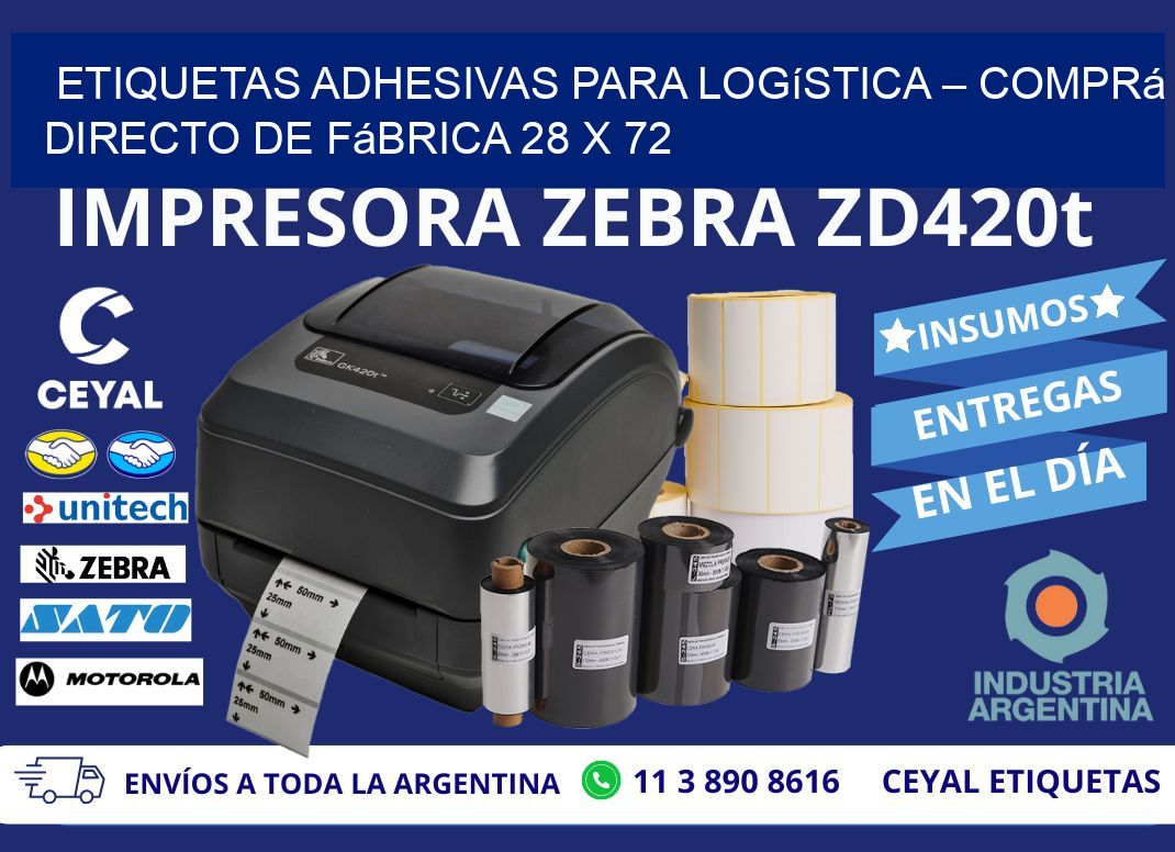 Etiquetas Adhesivas para Logística – Comprá Directo de Fábrica 28 x 72