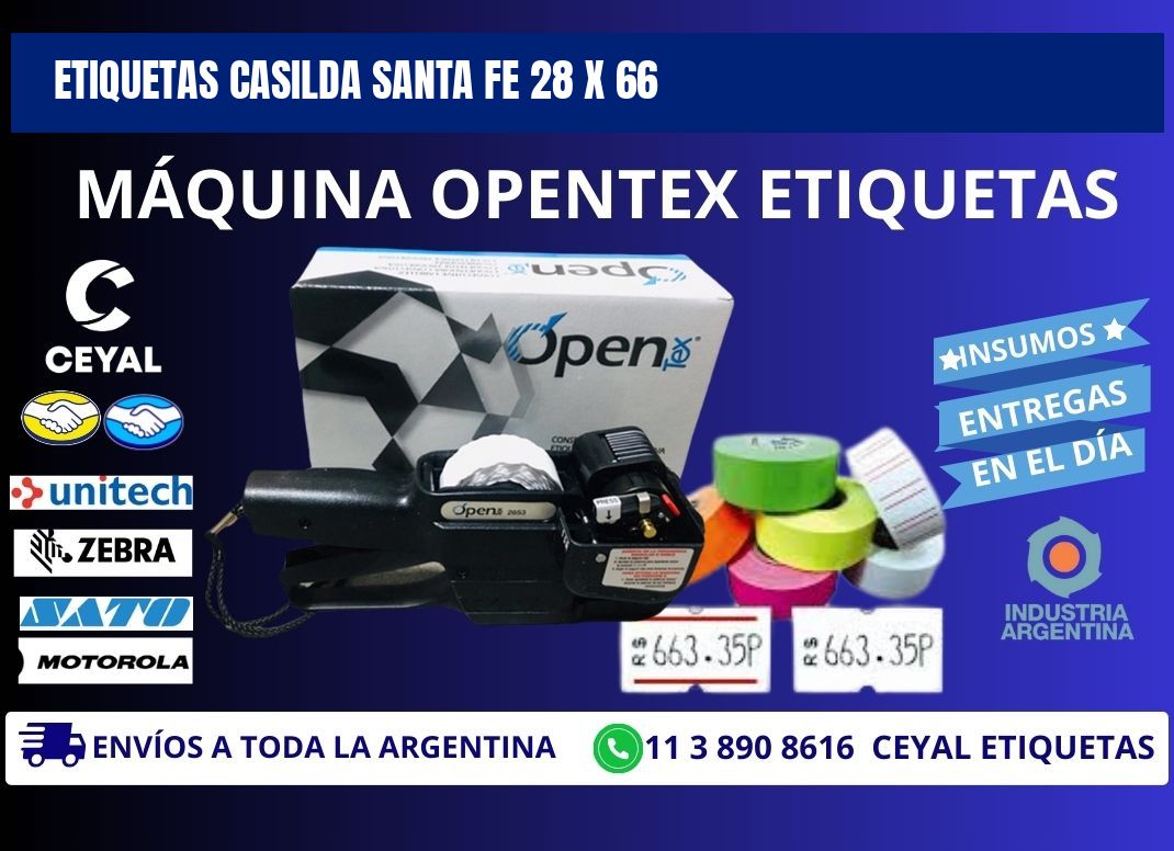 Etiquetas Casilda Santa Fe 28 x 66