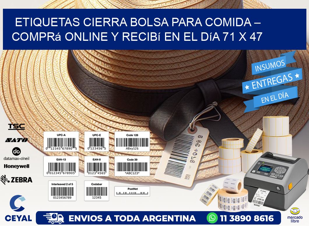 Etiquetas Cierra Bolsa para Comida – Comprá Online y Recibí en el Día 71 x 47