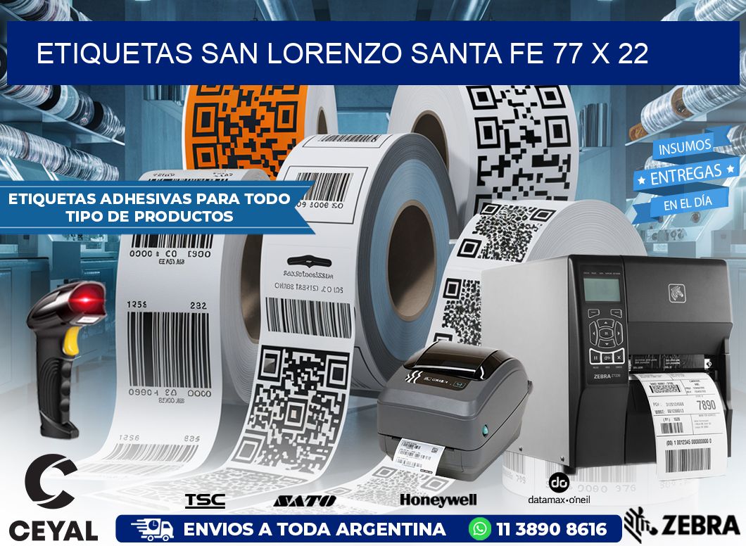 Etiquetas San Lorenzo Santa Fe 77 x 22