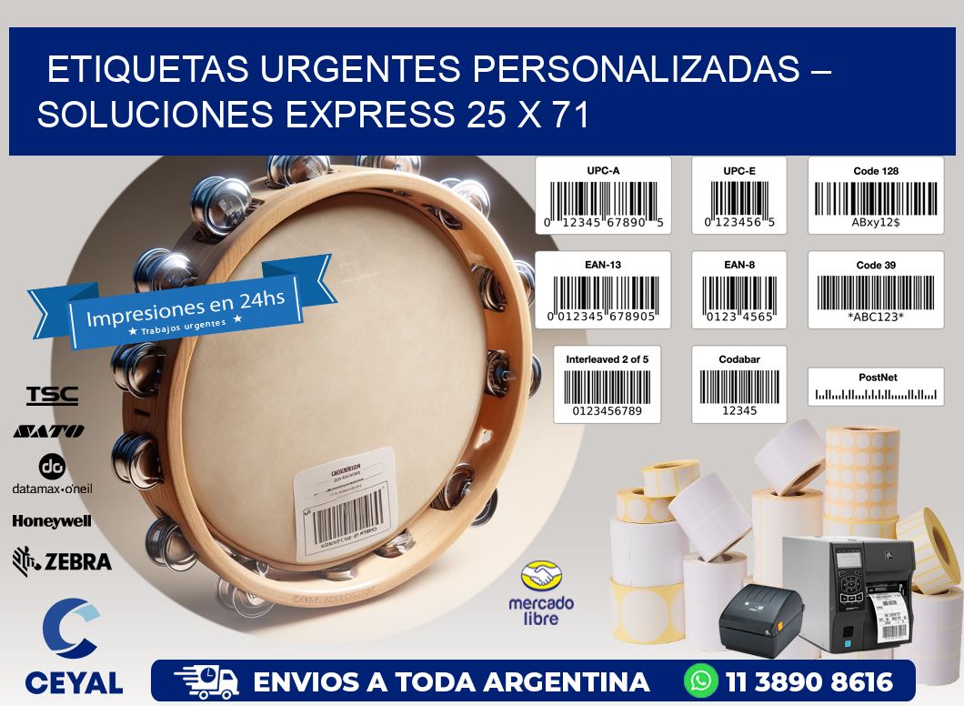 Etiquetas Urgentes Personalizadas – Soluciones Express 25 x 71