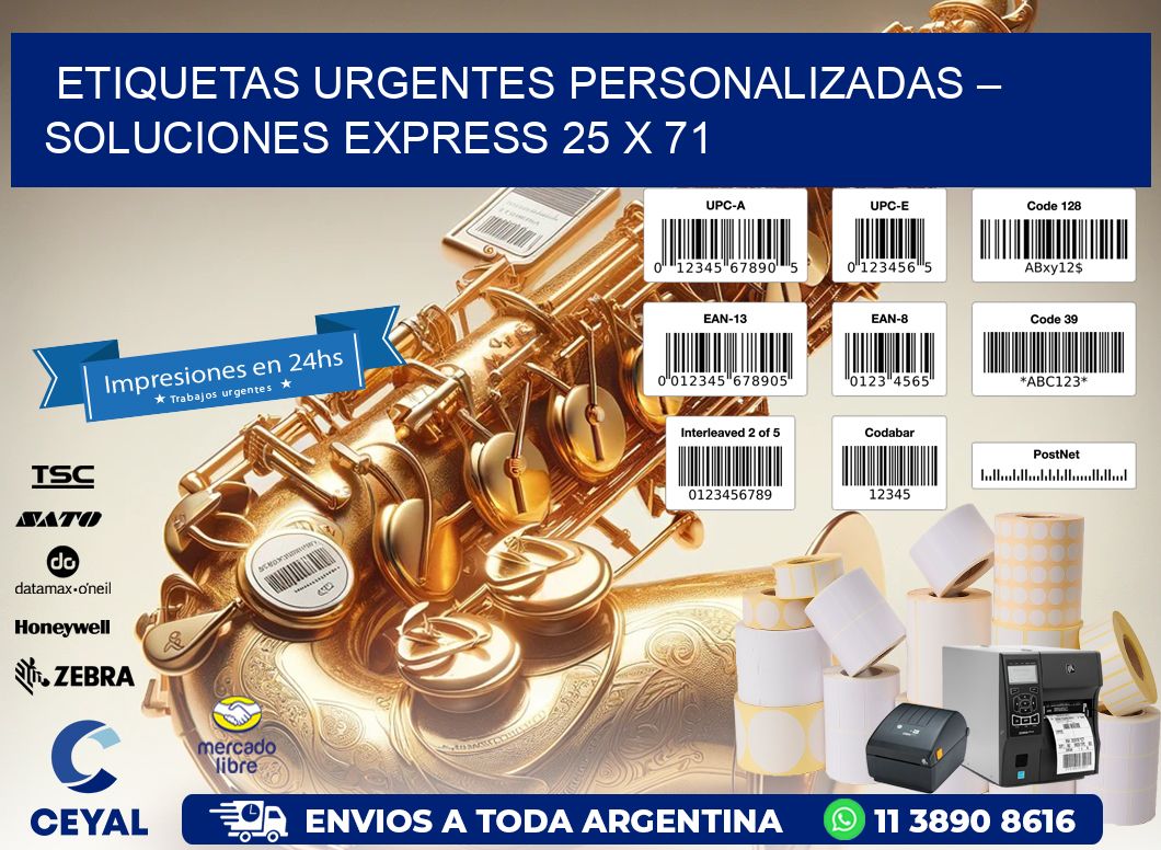 Etiquetas Urgentes Personalizadas – Soluciones Express 25 x 71