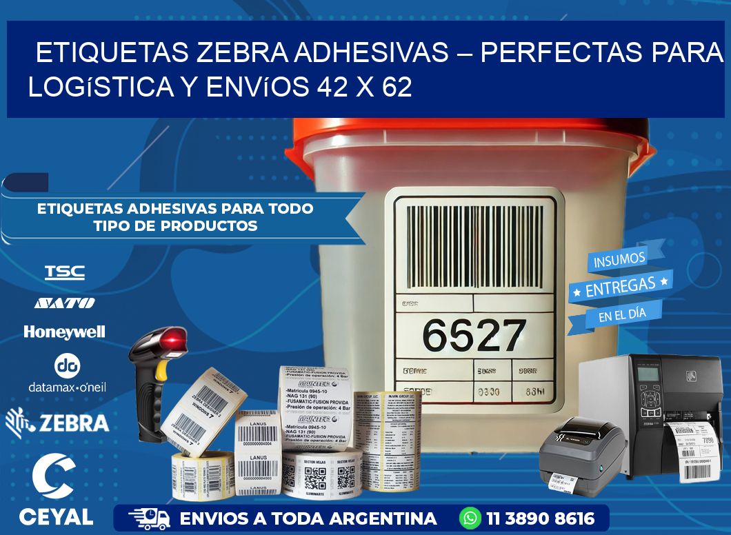Etiquetas Zebra Adhesivas – Perfectas para Logística y Envíos 42 x 62