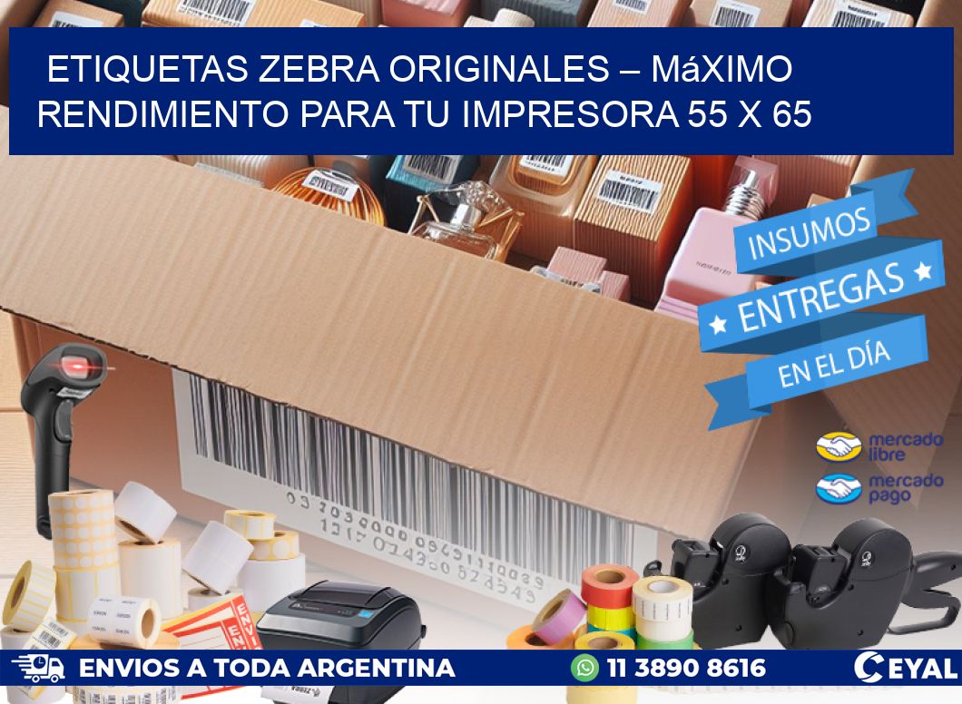 Etiquetas Zebra Originales – Máximo Rendimiento para tu Impresora 55 x 65