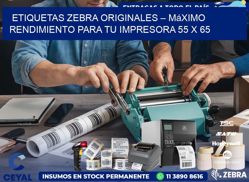 Etiquetas Zebra Originales – Máximo Rendimiento para tu Impresora 55 x 65