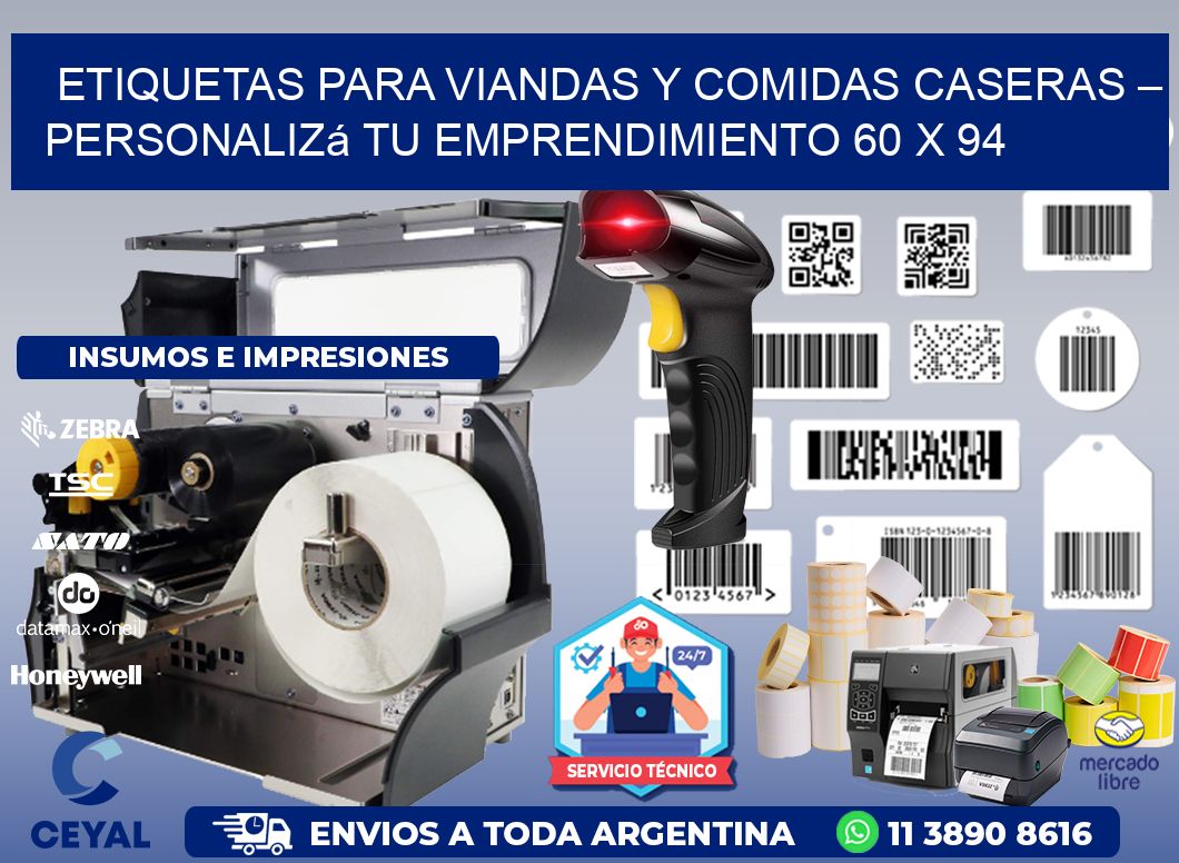 Etiquetas para Viandas y Comidas Caseras – Personalizá Tu Emprendimiento 60 x 94