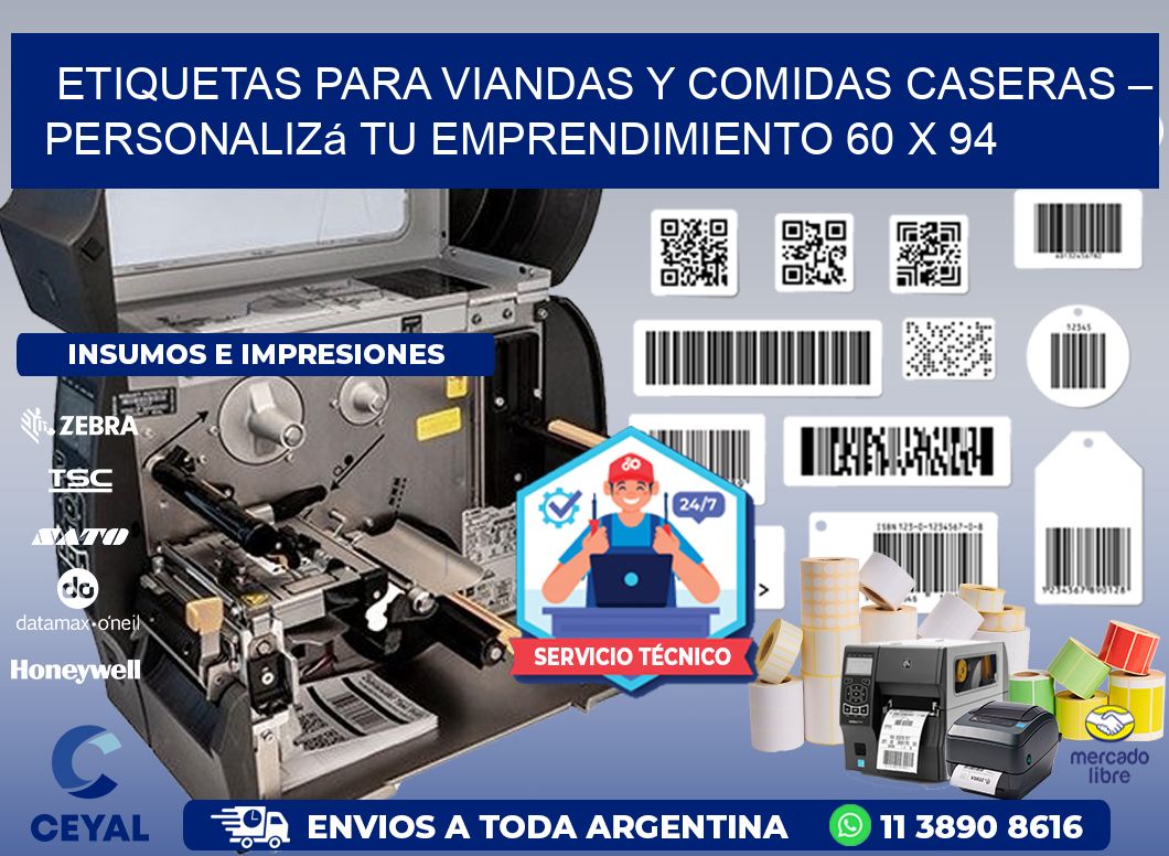 Etiquetas para Viandas y Comidas Caseras – Personalizá Tu Emprendimiento 60 x 94