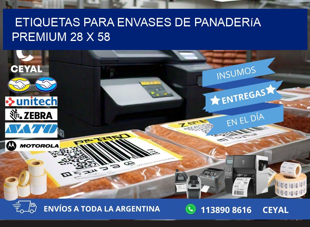 Etiquetas para envases de panadería premium 28 x 58