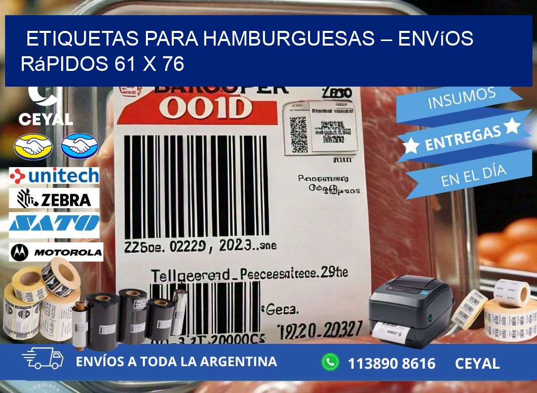 Etiquetas para hamburguesas – Envíos rápidos 61 x 76