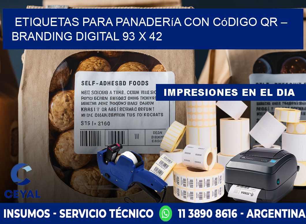 Etiquetas para panadería con código QR – Branding digital 93 x 42