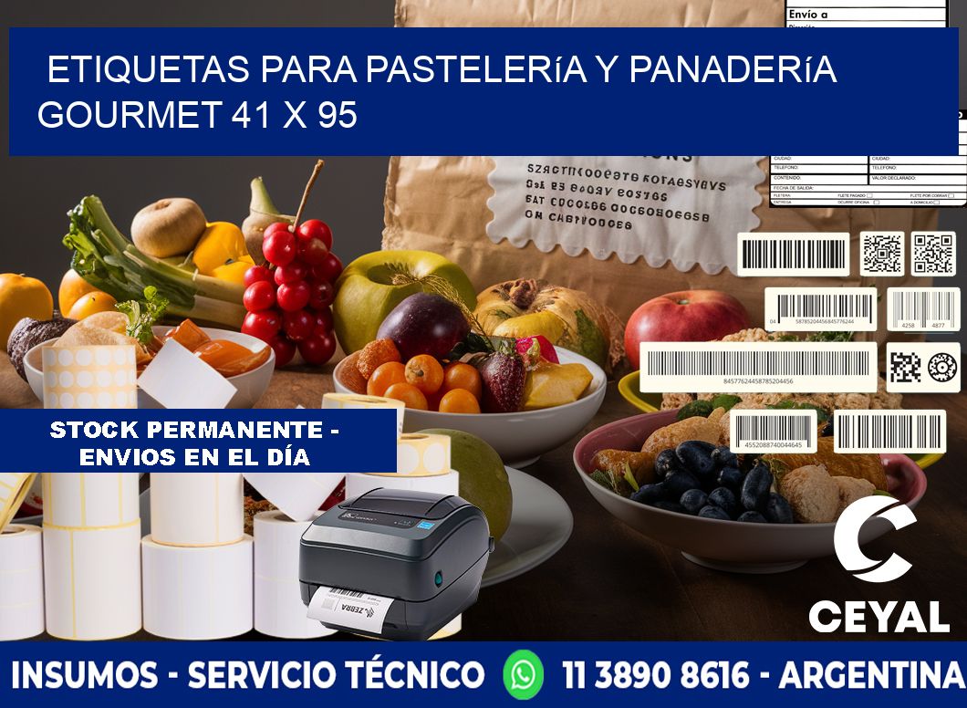 Etiquetas para pastelería y panadería gourmet 41 x 95