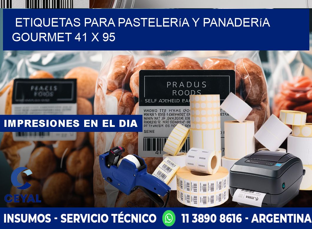 Etiquetas para pastelería y panadería gourmet 41 x 95