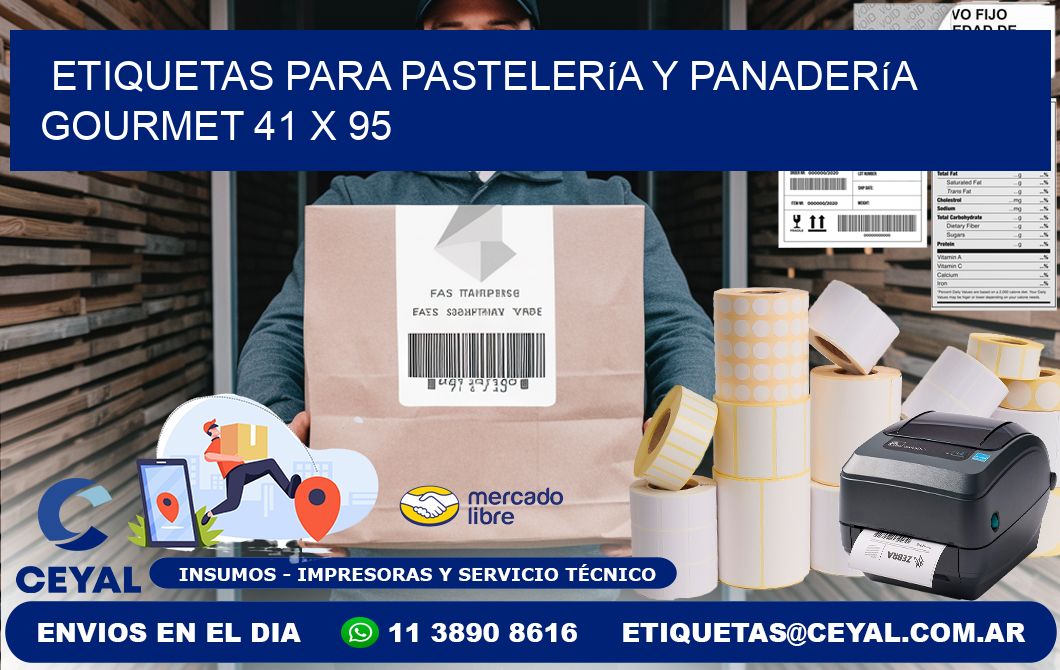 Etiquetas para pastelería y panadería gourmet 41 x 95