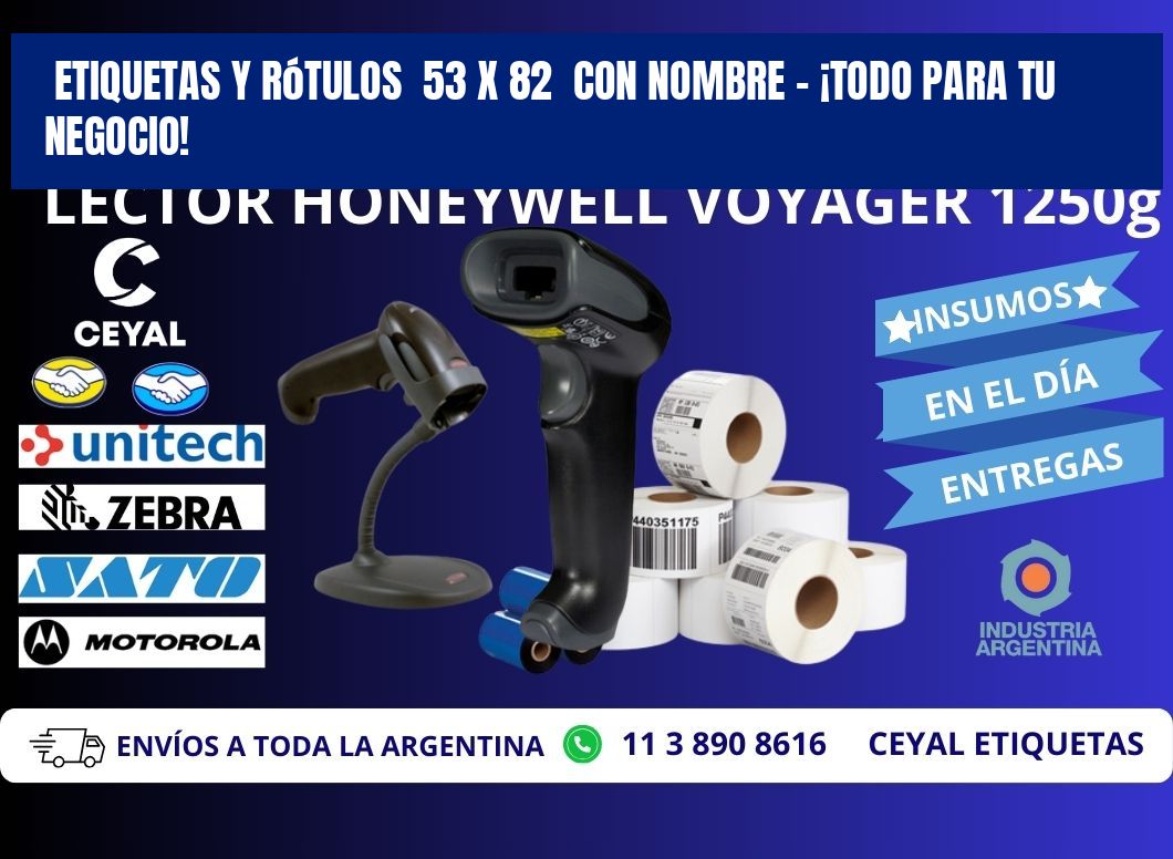 Etiquetas y Rótulos  53 x 82  con Nombre – ¡Todo para tu Negocio!