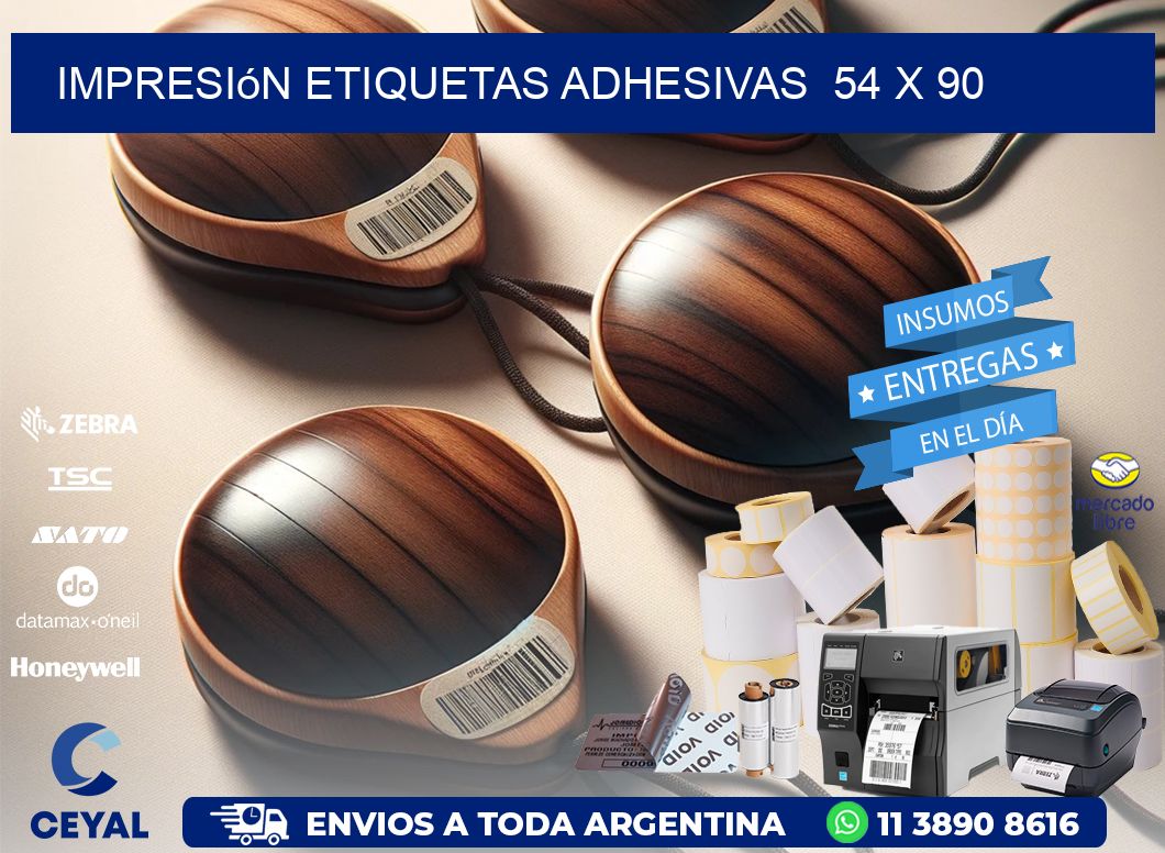 Impresión Etiquetas adhesivas 54 x 90