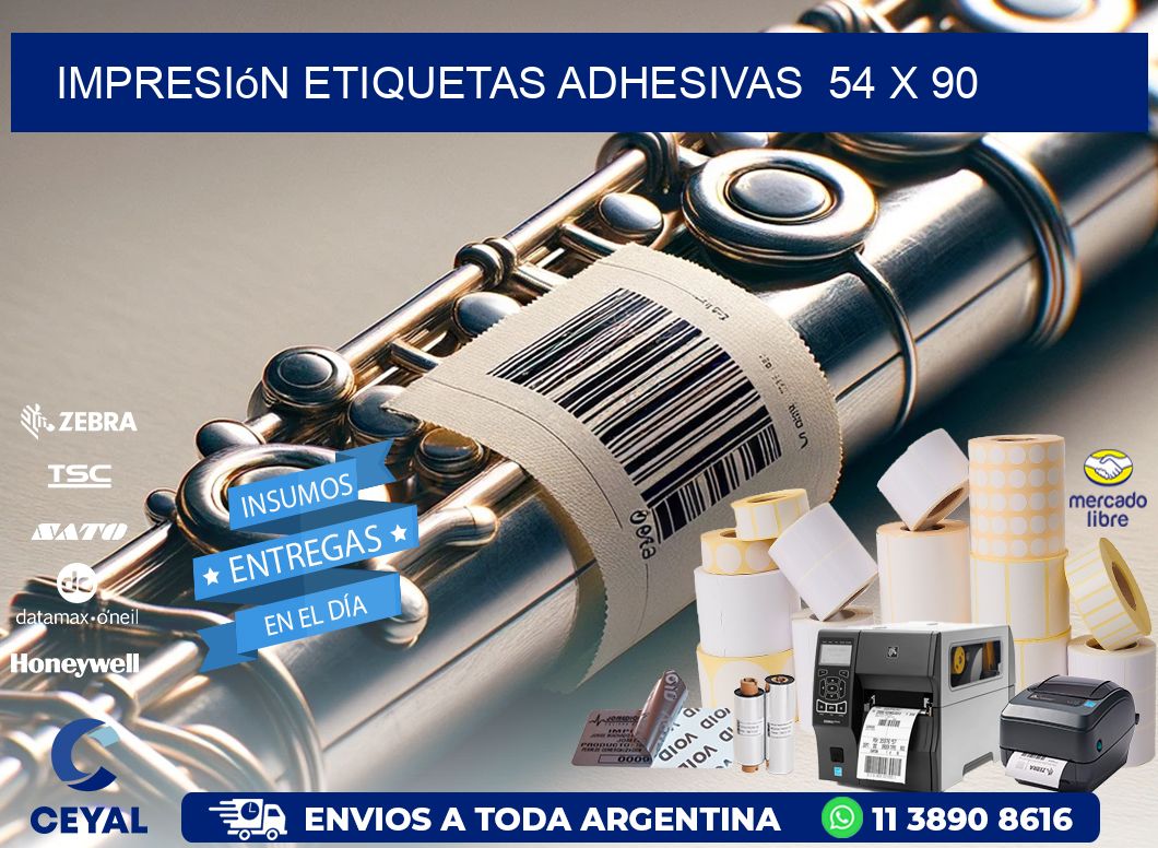 Impresión Etiquetas adhesivas 54 x 90