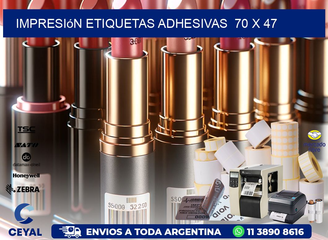 Impresión Etiquetas adhesivas  70 x 47