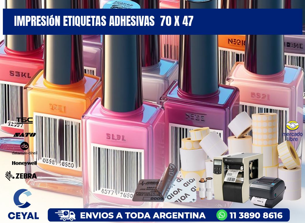 Impresión Etiquetas adhesivas  70 x 47