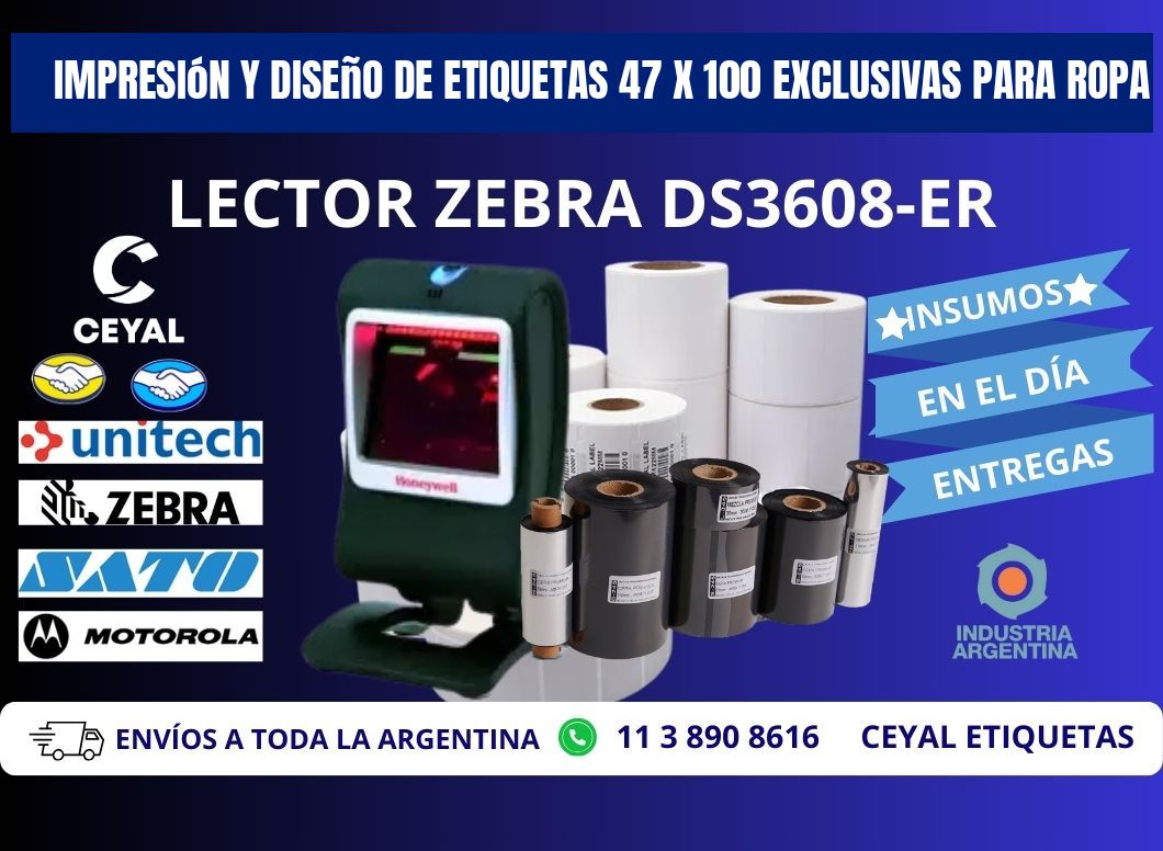 Impresión y Diseño de Etiquetas 47 x 100 Exclusivas para Ropa
