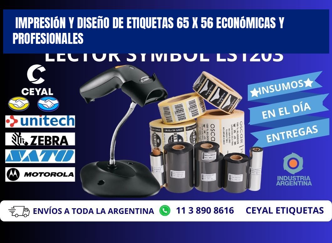 Impresión y Diseño de Etiquetas 65 x 56 Económicas y Profesionales