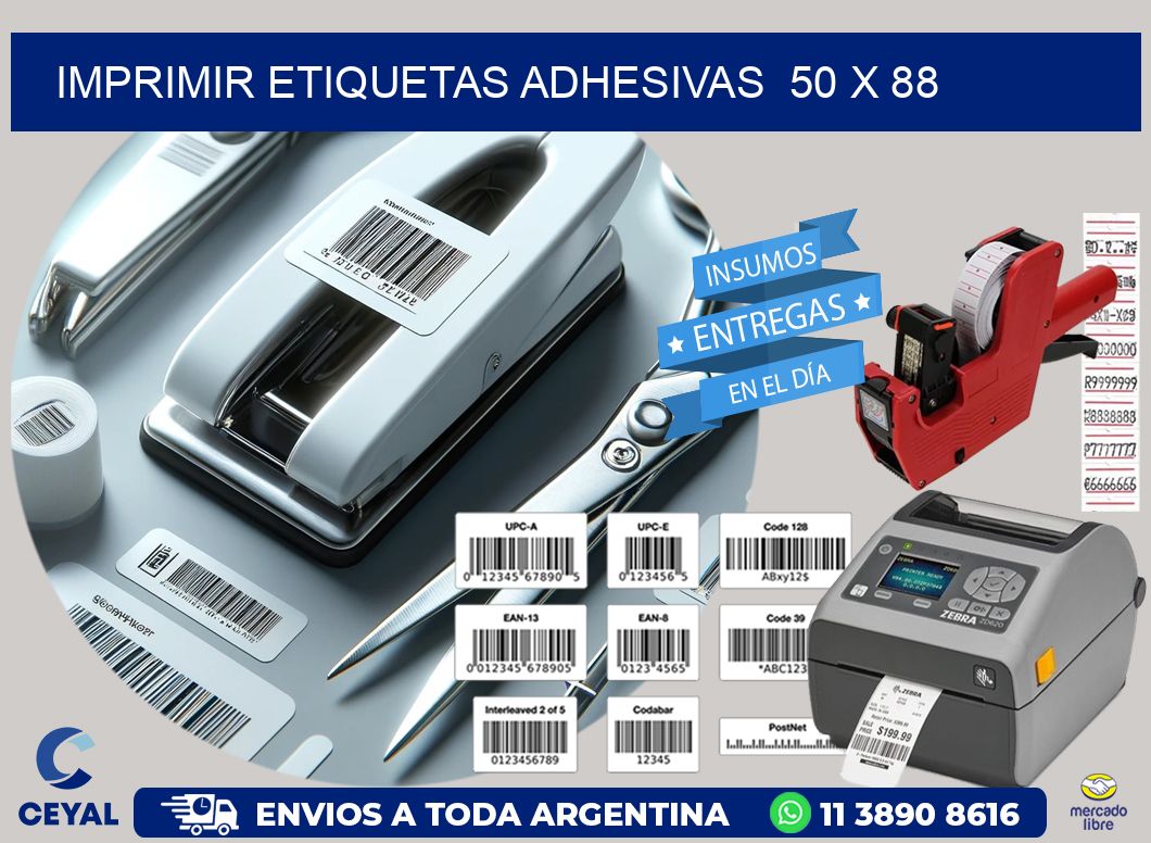 Imprimir Etiquetas adhesivas 50 x 88