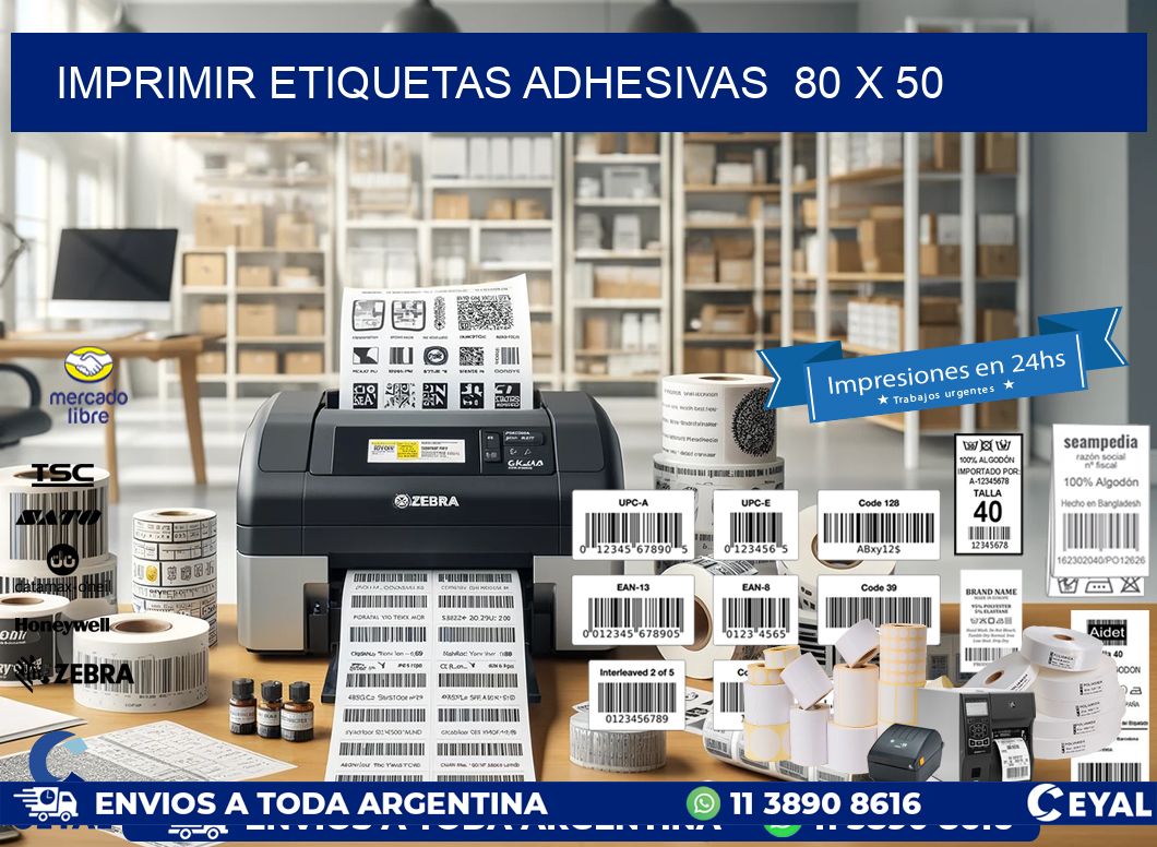Imprimir Etiquetas adhesivas 80 x 50