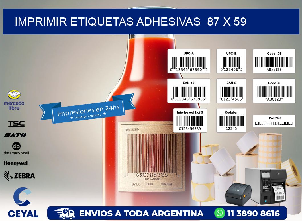 Imprimir Etiquetas adhesivas 87 x 59