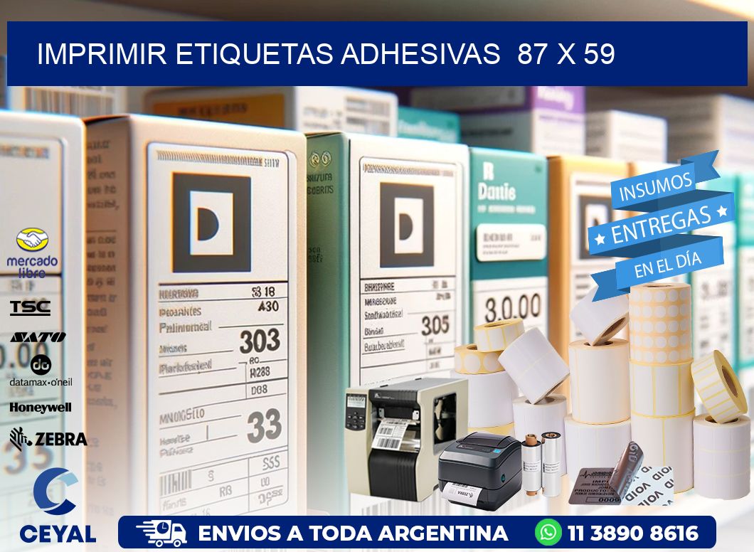 Imprimir Etiquetas adhesivas  87 x 59