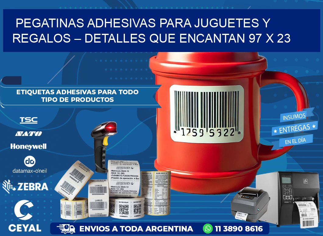 Pegatinas Adhesivas para Juguetes y Regalos – Detalles que Encantan 97 x 23