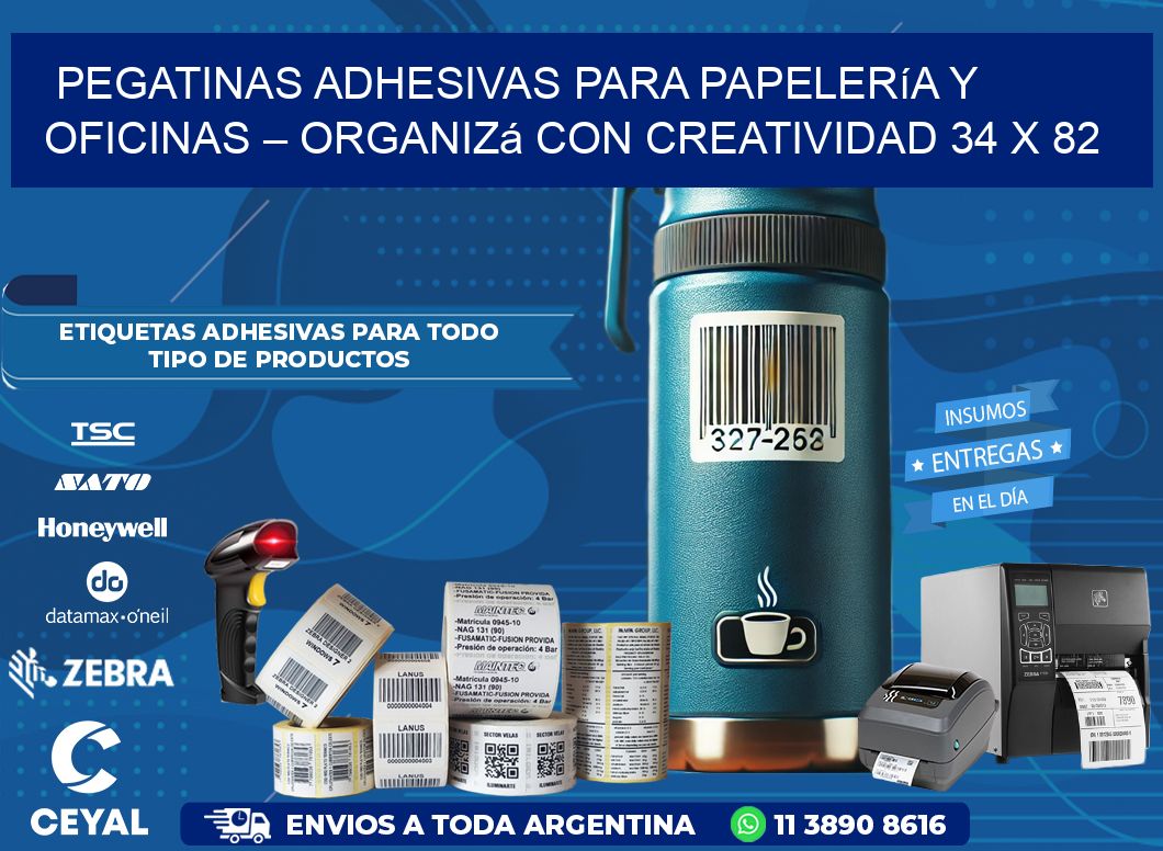 Pegatinas Adhesivas para Papelería y Oficinas – Organizá con Creatividad 34 x 82