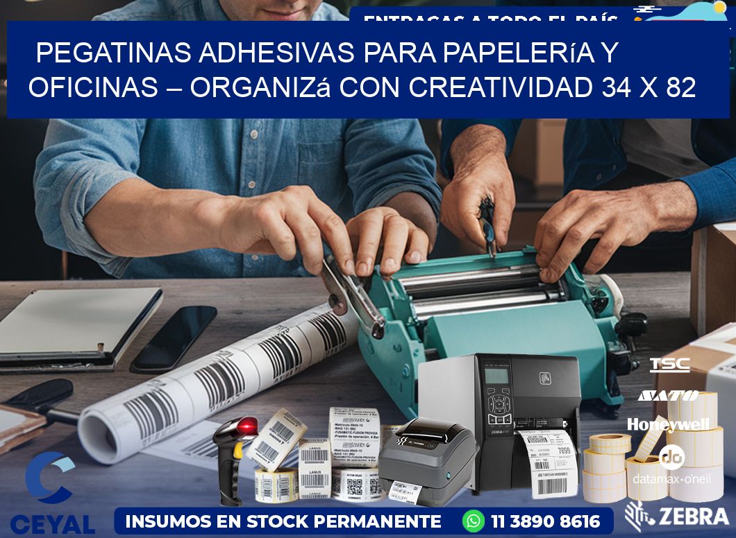 Pegatinas Adhesivas para Papelería y Oficinas – Organizá con Creatividad 34 x 82