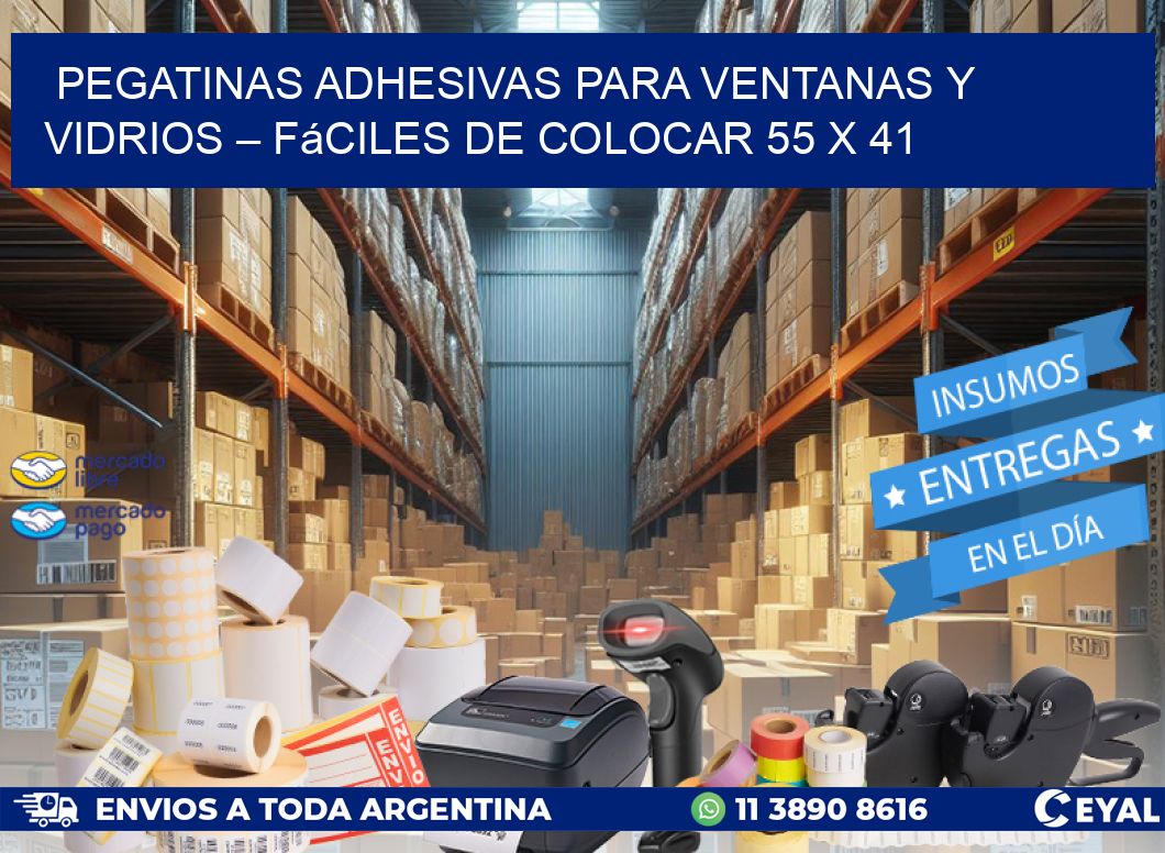 Pegatinas Adhesivas para Ventanas y Vidrios – Fáciles de Colocar 55 x 41