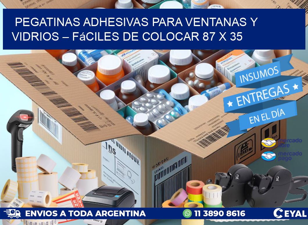 Pegatinas Adhesivas para Ventanas y Vidrios – Fáciles de Colocar 87 x 35