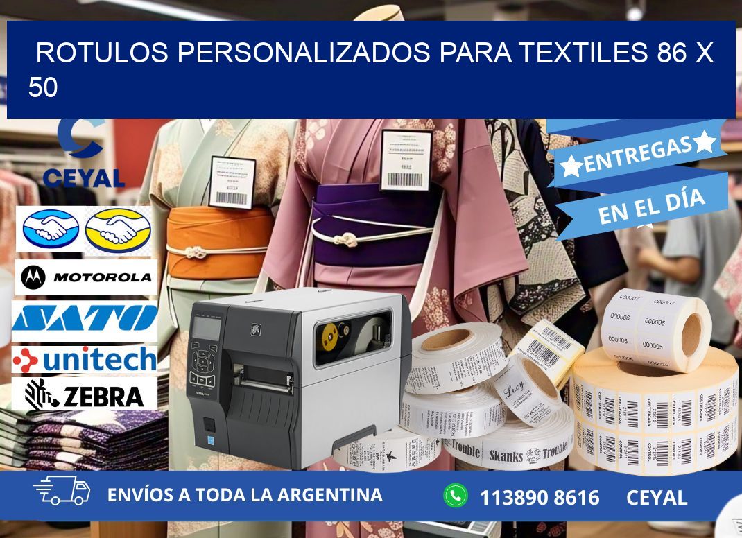 ROTULOS PERSONALIZADOS PARA TEXTILES 86 x 50