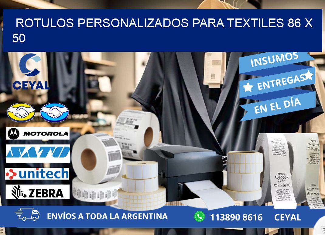 ROTULOS PERSONALIZADOS PARA TEXTILES 86 x 50
