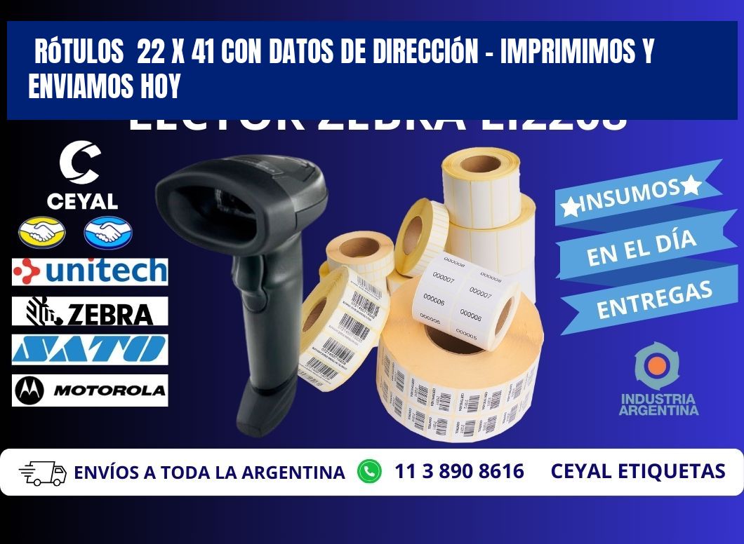 Rótulos 22 x 41 con Datos de Dirección – Imprimimos y Enviamos Hoy