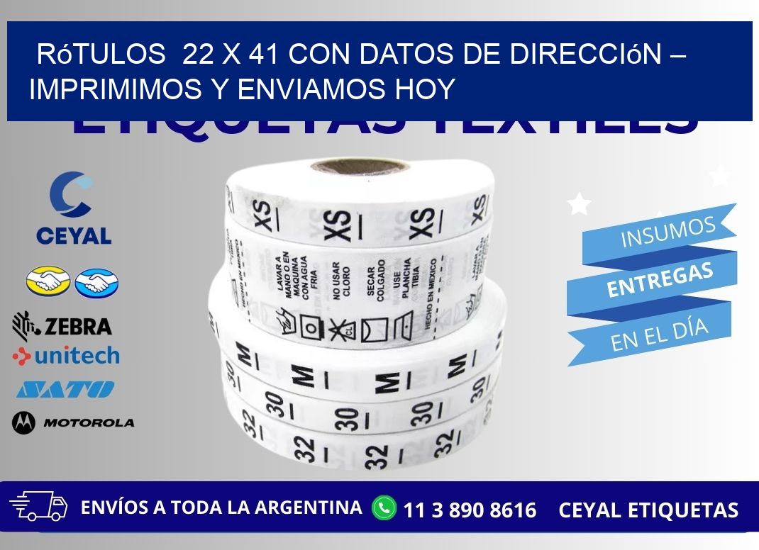 Rótulos 22 x 41 con Datos de Dirección – Imprimimos y Enviamos Hoy