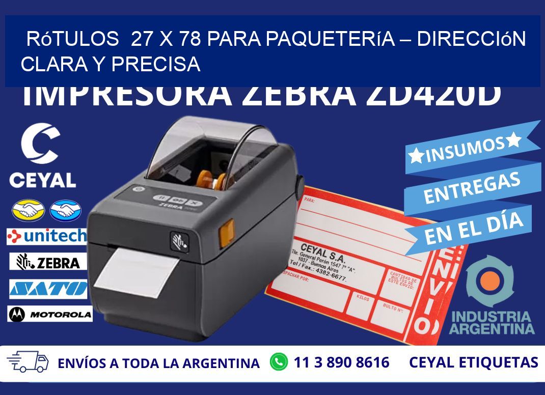 Rótulos 27 x 78 para Paquetería – Dirección Clara y Precisa