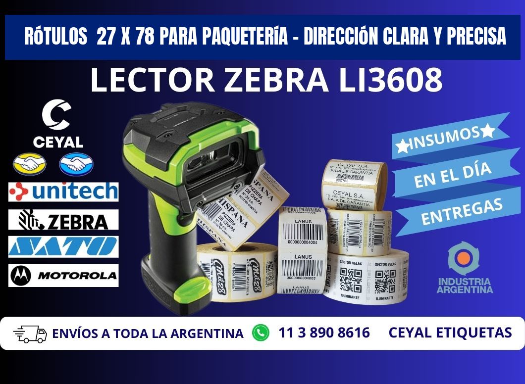 Rótulos 27 x 78 para Paquetería – Dirección Clara y Precisa