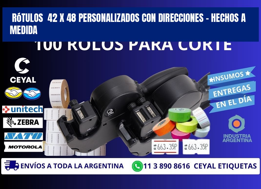 Rótulos 42 x 48 Personalizados con Direcciones – Hechos a Medida
